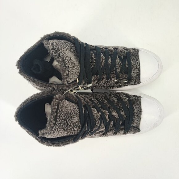 Converse Women's Platform Lugged Cozy Gray Sherpa Sneakers Size 6 - Picture 4 of 8